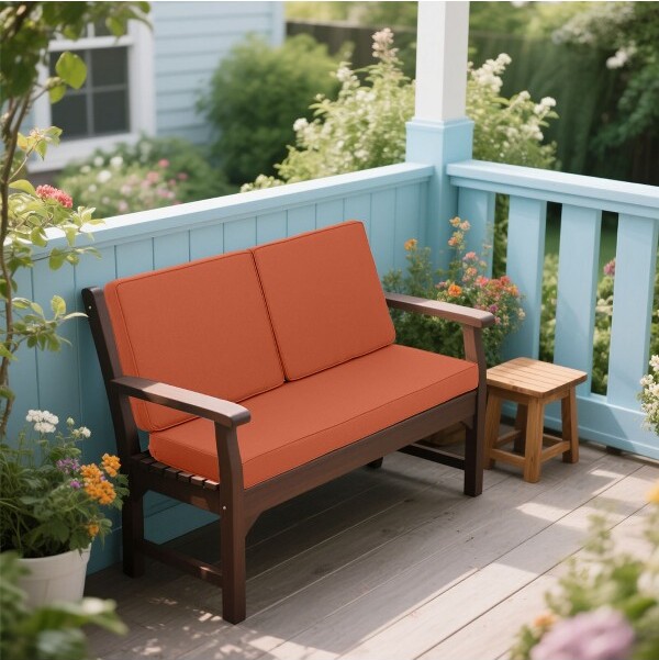 The Misty Moon OutdoorLoveseatCushionSet48X24X4.5inchDeepSeatCushionsforPatioFurniture