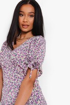 Thumbnail for your product : boohoo Floral Print Wrap Tea Dress