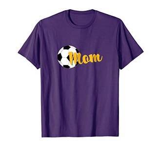 Soccer Mom Soccer Ball Graphic T-Shirt (Gold)