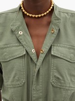 Thumbnail for your product : Frame Patch-pocket Belted Cotton Shirt Dress - Khaki