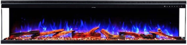 TOUCHSTONE HOME PRODUCTS Sideline Infinity Pro 60 in. 3-Sided Design Wall Mount or Recessed Electric Fireplace in Black with Fire Crackle Sound