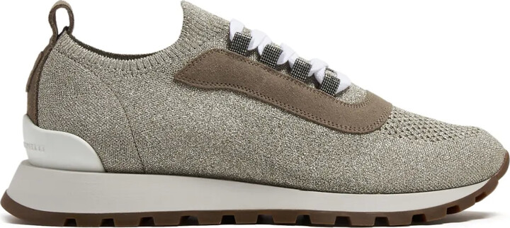 Brunello Cucinelli Round-Toe Panelled Sneakers