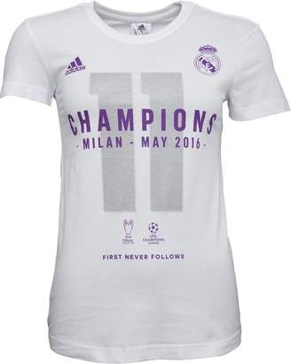 adidas Womens RMCF Real Madrid Champions League Winners T-Shirt White