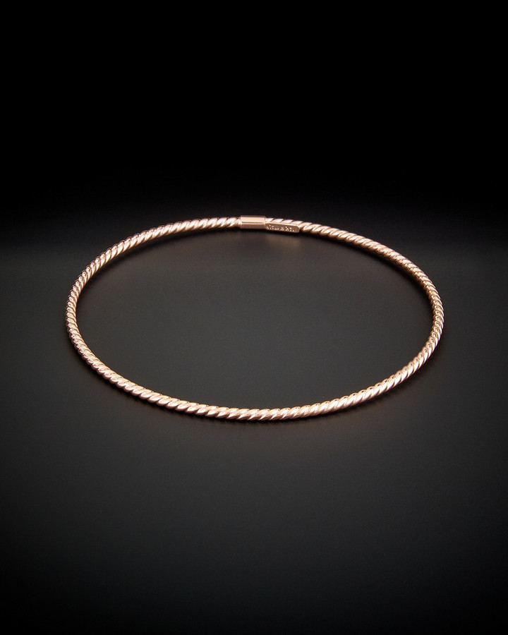 Italian Gold 14K Rose Gold Twist Bangle