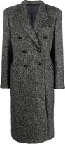 Herringbone-Pattern Wool-Blend Coat 