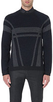 Thumbnail for your product : Armani Collezioni Chevron-print wool jumper - for Men