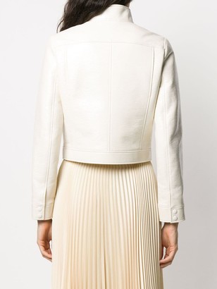 Courreges Leather-Effect Cropped Jacket