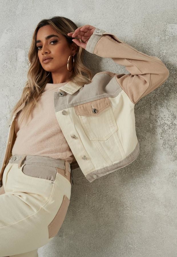 cream colored denim jacket