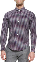 Thumbnail for your product : Band Of Outsiders Check Button-Down Shirt, White/Blue/Red
