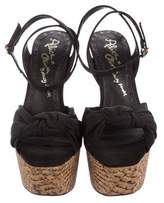 Thumbnail for your product : Alice + Olivia Canvas Platform Wedges Sandals