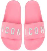Thumbnail for your product : DSQUARED2 Icon Pink Rubber Slide Sandals