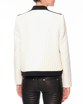 Thumbnail for your product : Fausto Puglisi Plisse Pleated Short Jacket with Contrast Trim