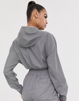 Thumbnail for your product : ASOS DESIGN reflective cropped tracksuit jacket