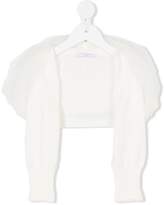 Thumbnail for your product : MonnaLisa tulle detail knitted cardigan