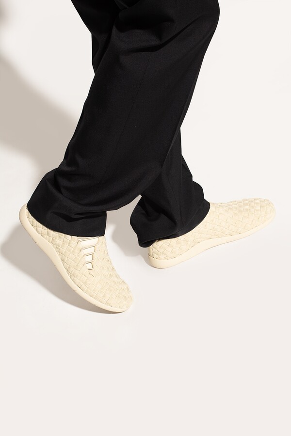 Bottega Veneta Intrecciato Sneakers Men's Cream - ShopStyle