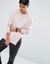 Thumbnail for your product : ASOS Longline Sweatshirt With Front Split