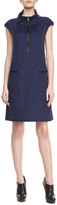 Thumbnail for your product : Lafayette 148 New York Milan Leather-Trim Dress