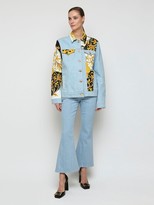 Thumbnail for your product : Versace Cotton Denim Jacket W/ Printed Inserts