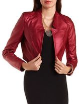 Thumbnail for your product : Charlotte Russe Shimmer Faux Leather Bolero Jacket