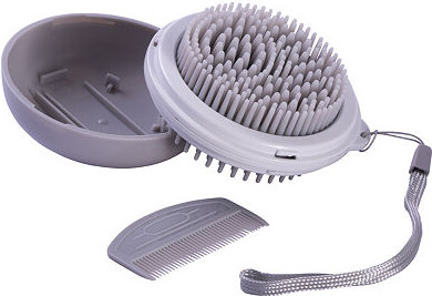 Pet Life Bravel 3-In-1 Travel Pocketed Dual Grooming Brush And Comb Dog Comb
