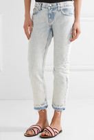 Thumbnail for your product : Current/Elliott The Cropped Mid-rise Straight-leg Jeans - Light denim