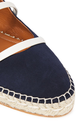 Malone Souliers Selina Leather-trimmed Suede Espadrille Ballet Flats