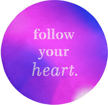 East Urban Home Multicolor Background Follow Your Heart Quote Poly Chenille Rug