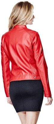 GUESS Women's Posha Faux-Leather Jacket