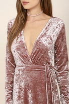 Thumbnail for your product : Lulus Enchant Me Blush Velvet Midi Wrap Dress
