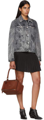Givenchy Black Pleated Logo Miniskirt