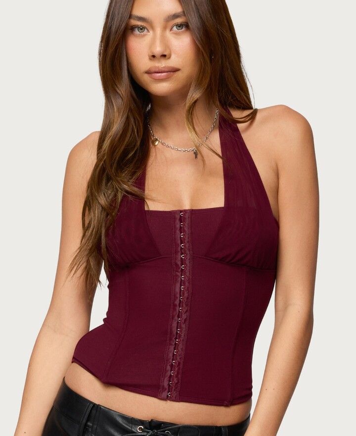 Edikted Women's Rosalina Mesh Halter Corset