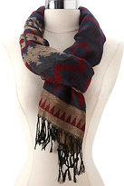 Thumbnail for your product : Charlotte Russe Tribal Woven Fringe Scarf