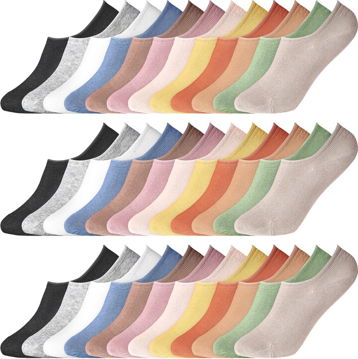 Mumufy 36 Pairs of Women No Show Socks Bulk ShopStyle