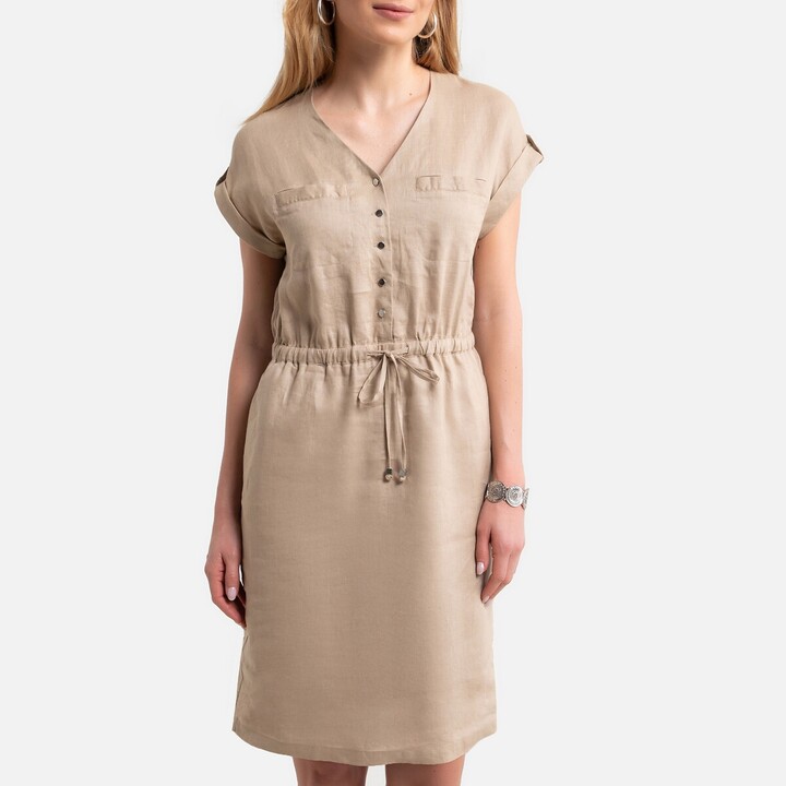linen shift dresses uk