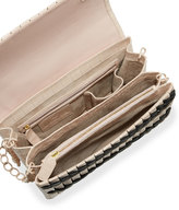 Thumbnail for your product : Nancy Gonzalez Bamboo Woven Crocodile Shoulder Bag, Blush/Black/Taupe