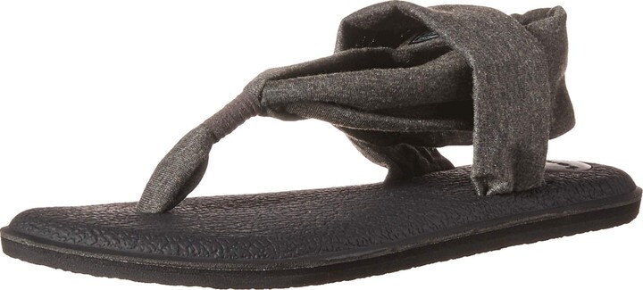 Sanuk Yoga Sling Gray Thong Sling Back Sandals Women’s Size 8 Yoga Mat  Comfort