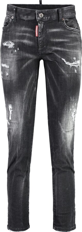 DSQUARED2 Twiggy Stretch Cotton Cropped Jeans