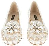 Thumbnail for your product : Dolce & Gabbana Lace Vally Embellished Flats
