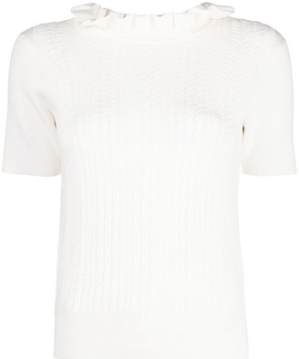 See by Chloe Ruffle-Neck Knit Top