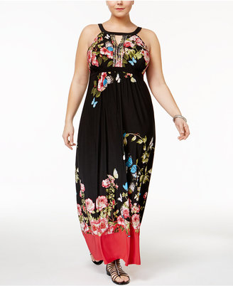 INC International Concepts Plus Size Printed Maxi Dress, Only at Macy's