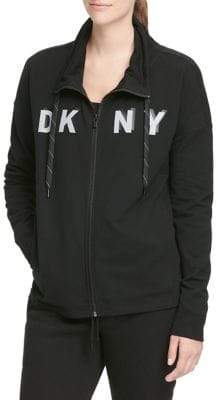 DKNY Stand Collar Zip Sweater
