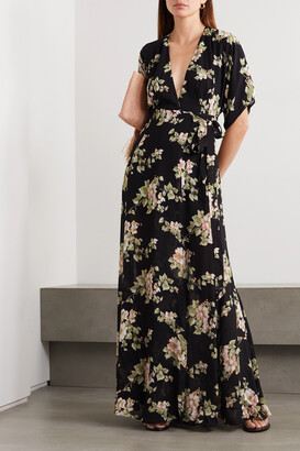 Reformation Winslow Floral-print Georgette Wrap Maxi Dress