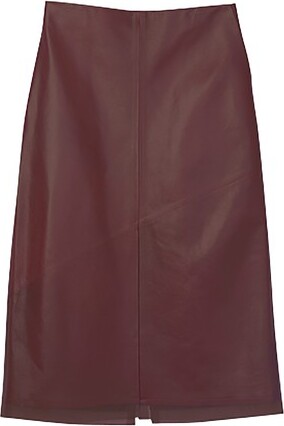 Burgundy Leather Skirt | Shop the world's largest collection of fashion |  ShopStyle