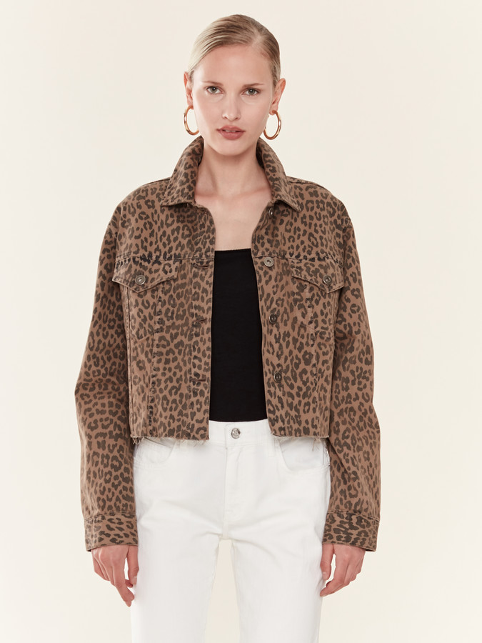 cropped studded denim jacket