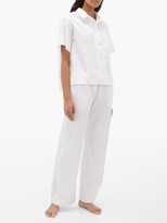 Thumbnail for your product : ROSSELL ENGLAND Mother-of-pearl Buttoned Cotton Pyjama Shirt - Light Pink