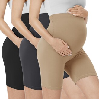 VALANDY Maternity Shorts Over Belly Biker Shorts High Waisted