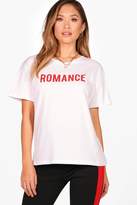 Thumbnail for your product : boohoo Romance Slogan Tee