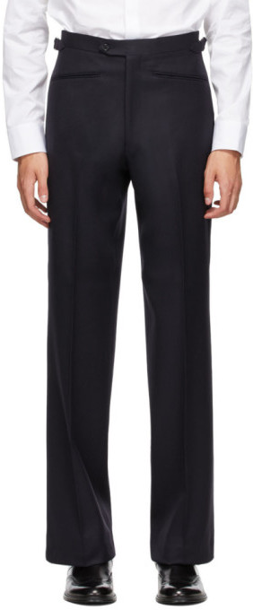 wide leg tapered trousers