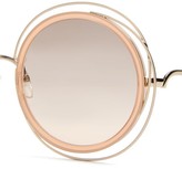 Thumbnail for your product : Chloé Carlina Round Metal Sunglasses - Nude