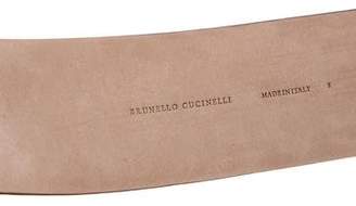 Brunello Cucinelli Monili-Trimmed Leather Belt